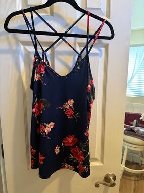 Papermoon Navy Floral Crisscross Cami